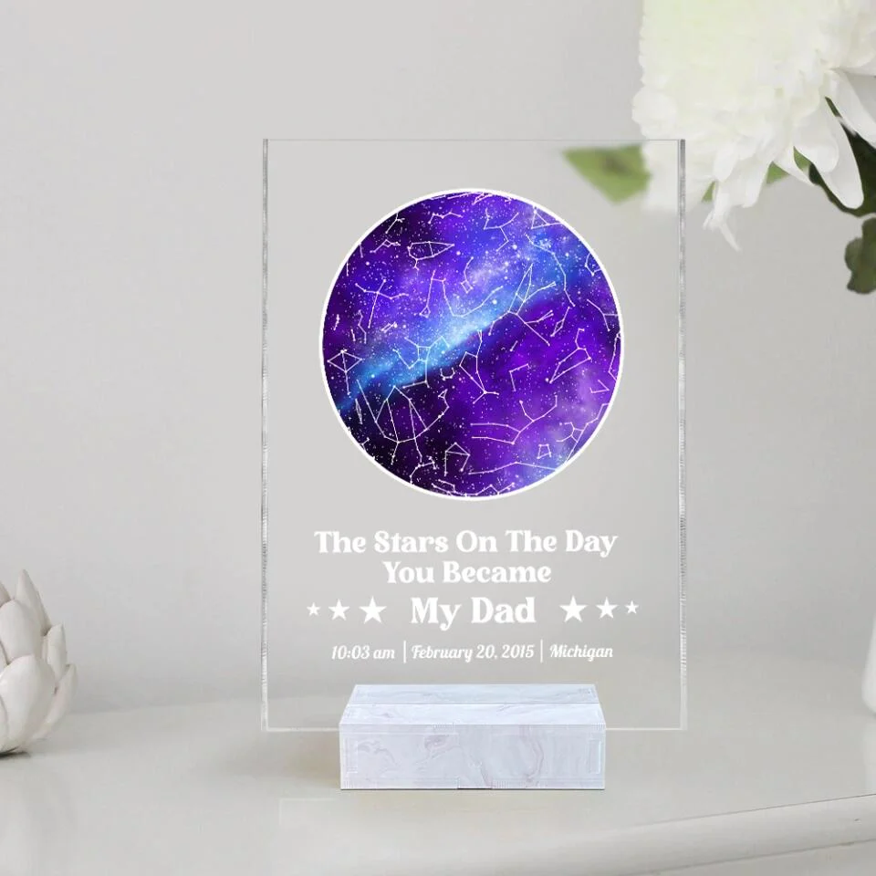 Star Map The Stars on The Day You Became My Mom Dad Grandma Grandpa Uncle Aunt Personalized Acrylic Plaque - Image 8