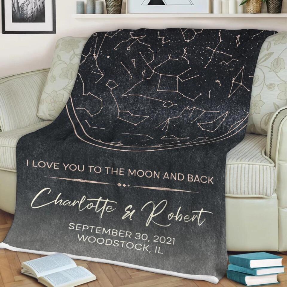 Starmap And Moon With Custom Quote-Best Personalized Blanket Gift For Birthday Anniversary-208IHNBNBL599 - Image 10