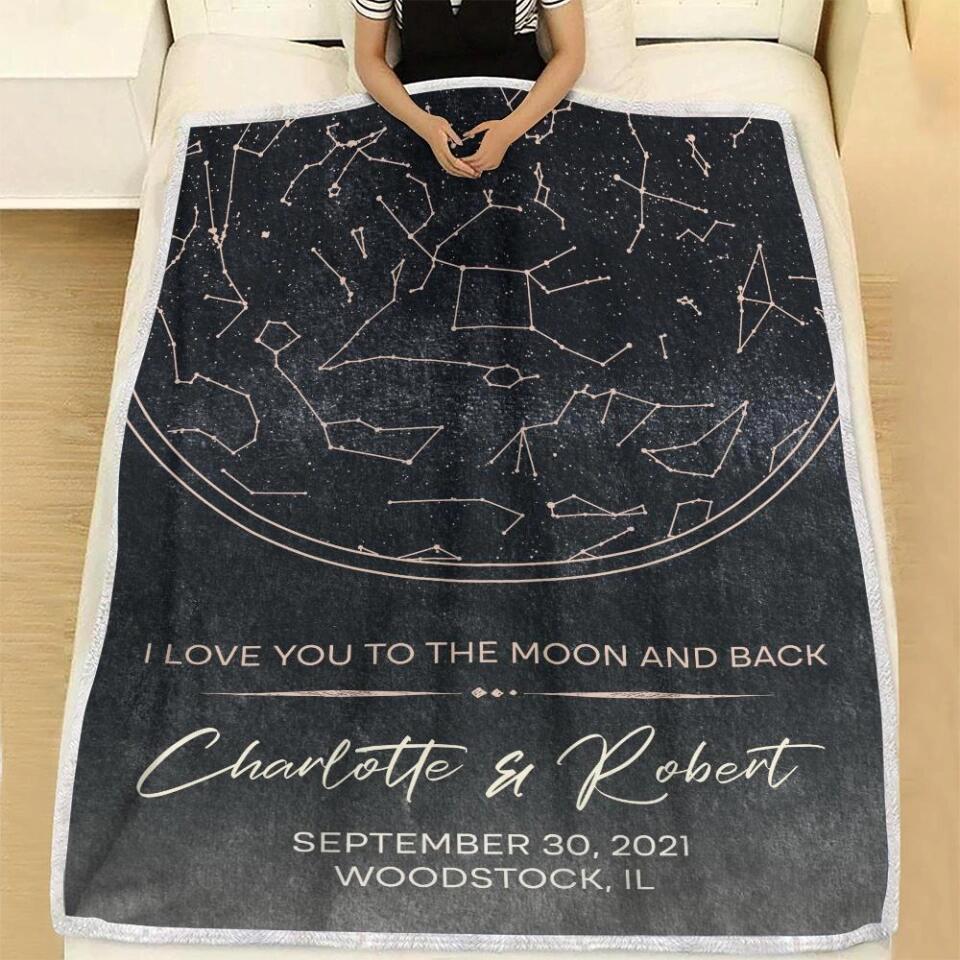 Starmap And Moon With Custom Quote-Best Personalized Blanket Gift For Birthday Anniversary-208IHNBNBL599 - Image 11