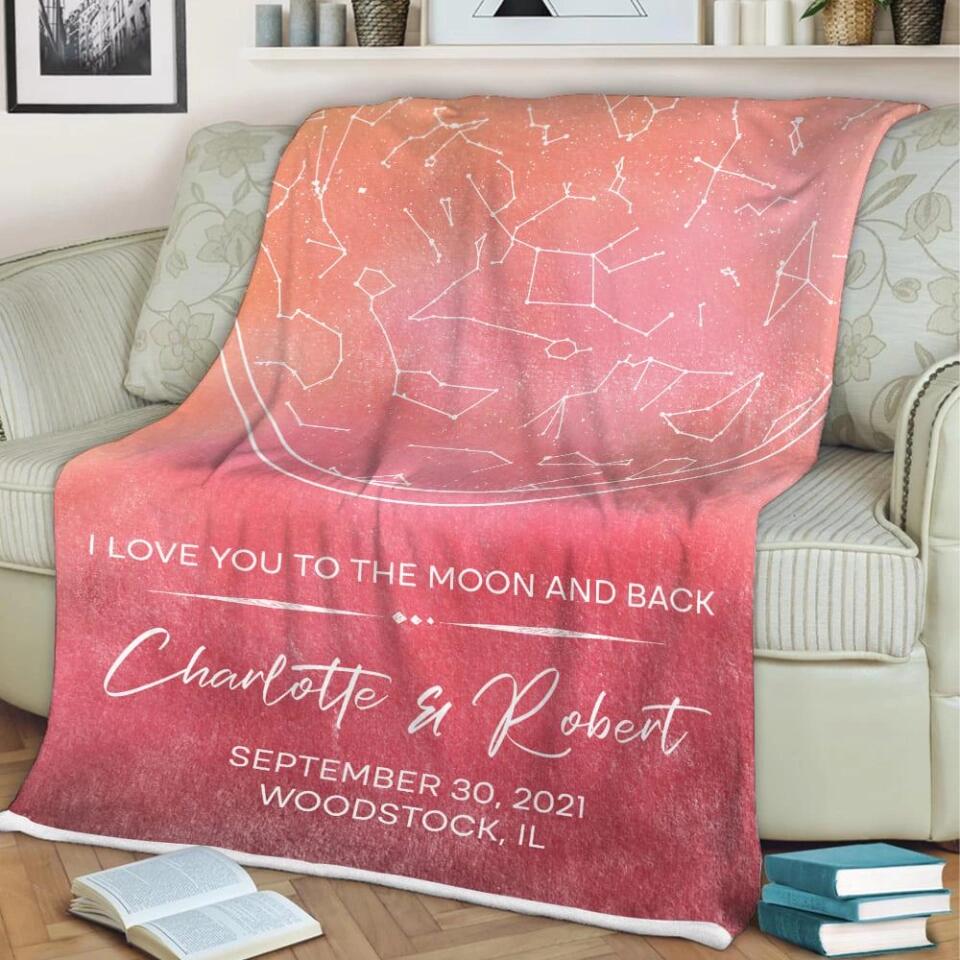 Starmap And Moon With Custom Quote-Best Personalized Blanket Gift For Birthday Anniversary-208IHNBNBL599 - Image 12