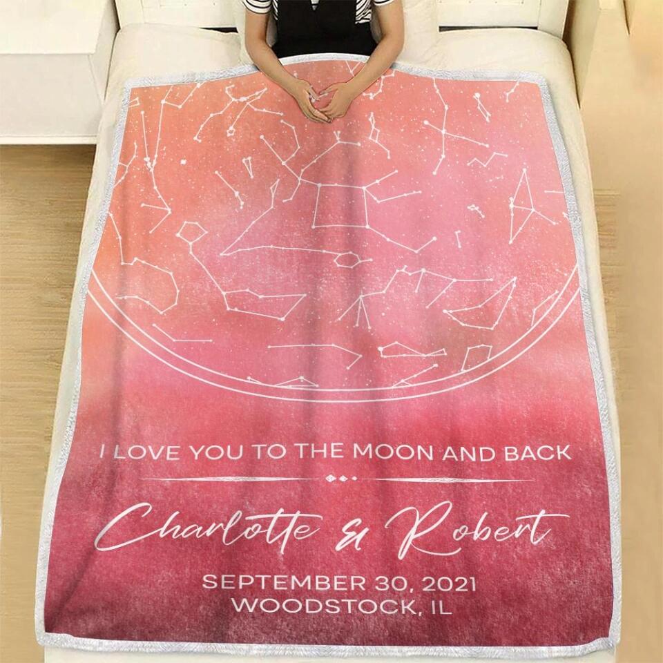Starmap And Moon With Custom Quote-Best Personalized Blanket Gift For Birthday Anniversary-208IHNBNBL599 - Image 13