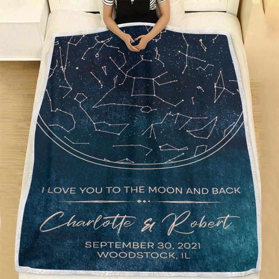 Starmap And Moon With Custom Quote-Best Personalized Blanket Gift For Birthday Anniversary-208IHNBNBL599 - Image 15