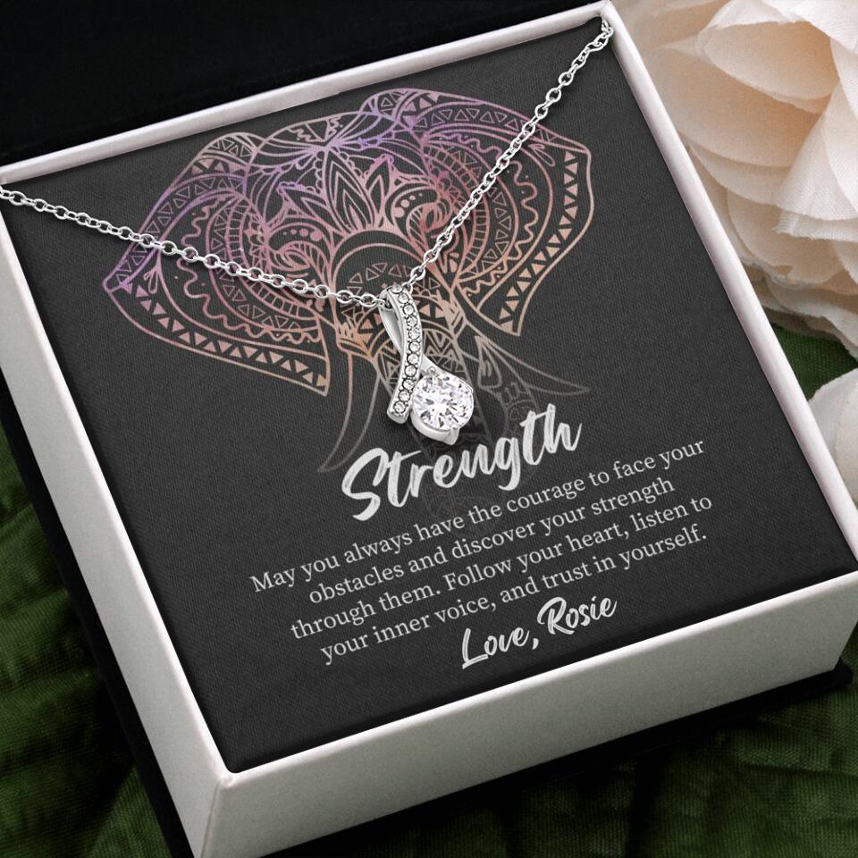 Personalized Valentine Gifts - Strength Follow Your Heart Personalized Necklace Gifts For Her - Image 12