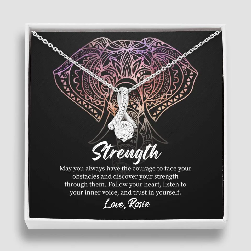 Personalized Valentine Gifts - Strength Follow Your Heart Personalized Necklace Gifts For Her - Image 13