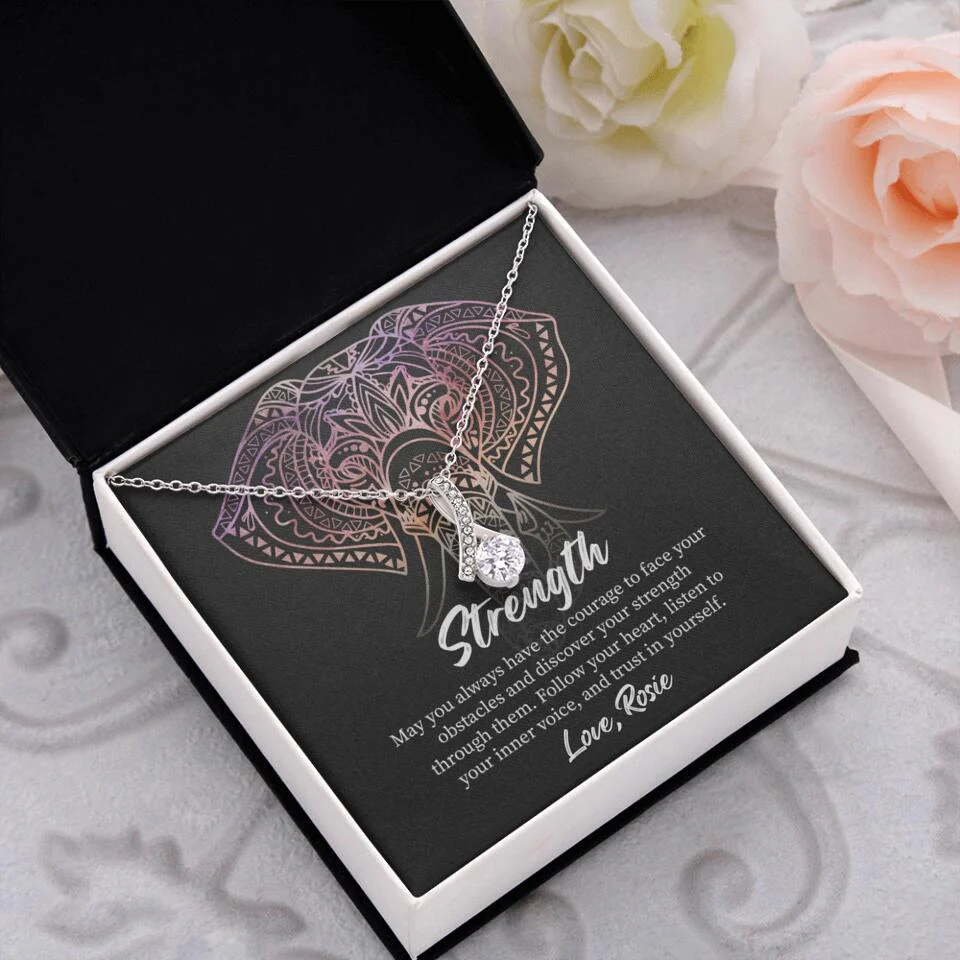 Personalized Valentine Gifts - Strength Follow Your Heart Personalized Necklace Gifts For Her - Image 15