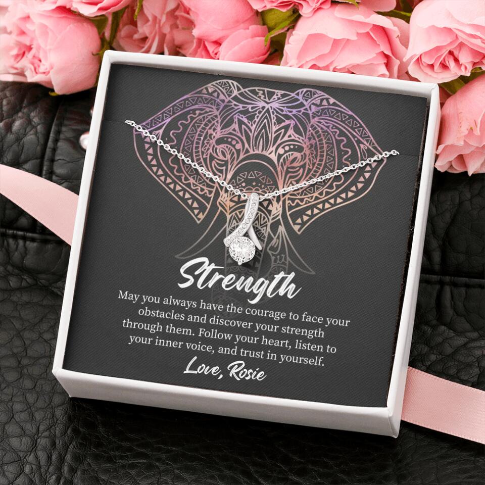 Personalized Valentine Gifts - Strength Follow Your Heart Personalized Necklace Gifts For Her - Image 16