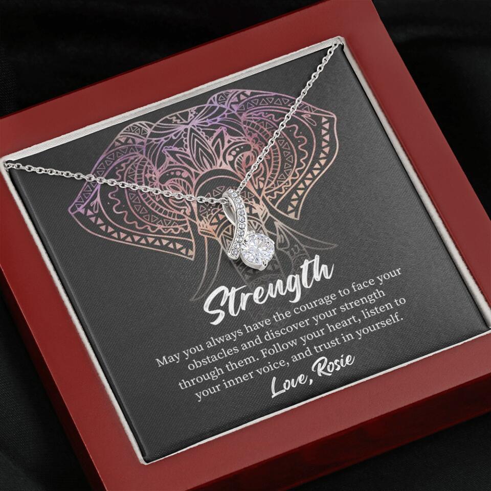 Personalized Valentine Gifts - Strength Follow Your Heart Personalized Necklace Gifts For Her - Image 19