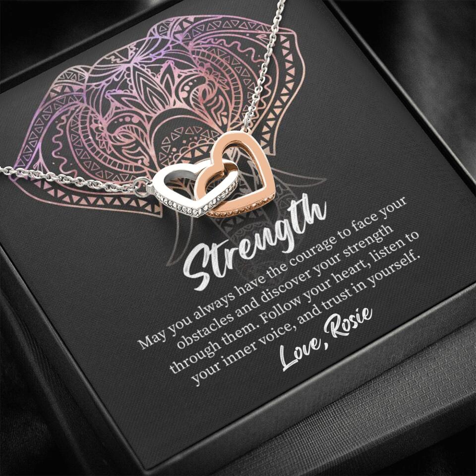 Personalized Valentine Gifts - Strength Follow Your Heart Personalized Necklace Gifts For Her - Image 2