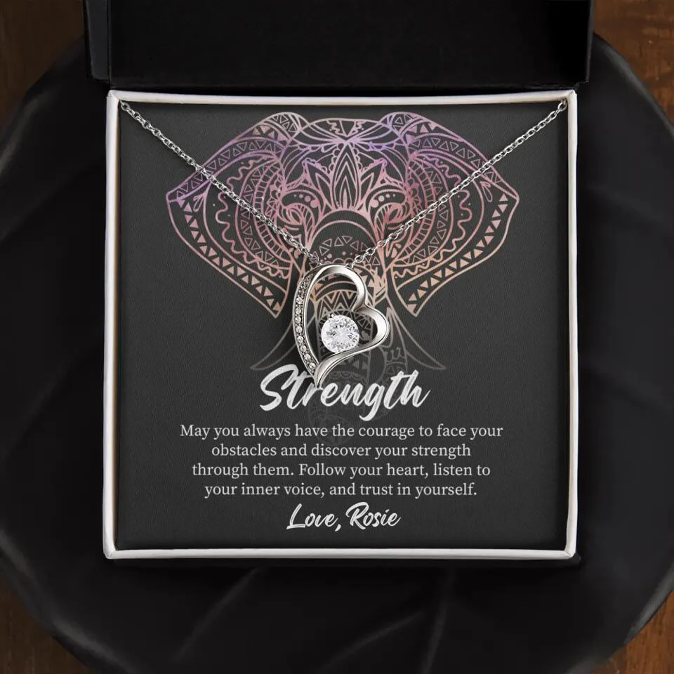 Personalized Valentine Gifts - Strength Follow Your Heart Personalized Necklace Gifts For Her - Image 26