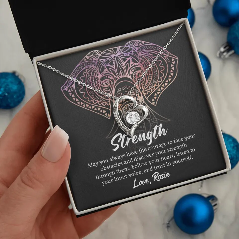 Personalized Valentine Gifts - Strength Follow Your Heart Personalized Necklace Gifts For Her - Image 27