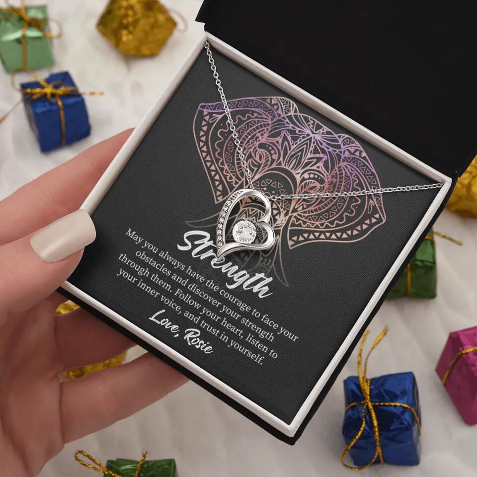 Personalized Valentine Gifts - Strength Follow Your Heart Personalized Necklace Gifts For Her - Image 28