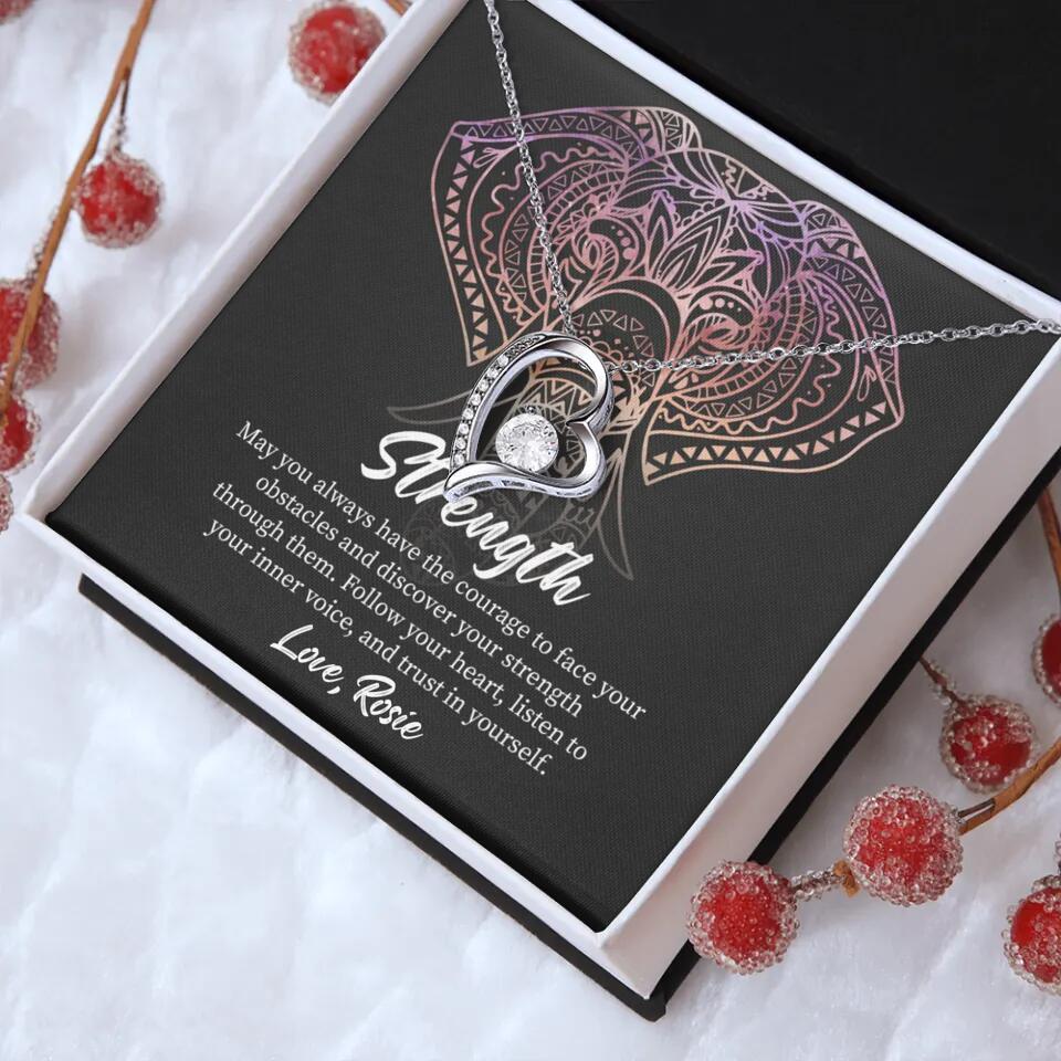 Personalized Valentine Gifts - Strength Follow Your Heart Personalized Necklace Gifts For Her - Image 29
