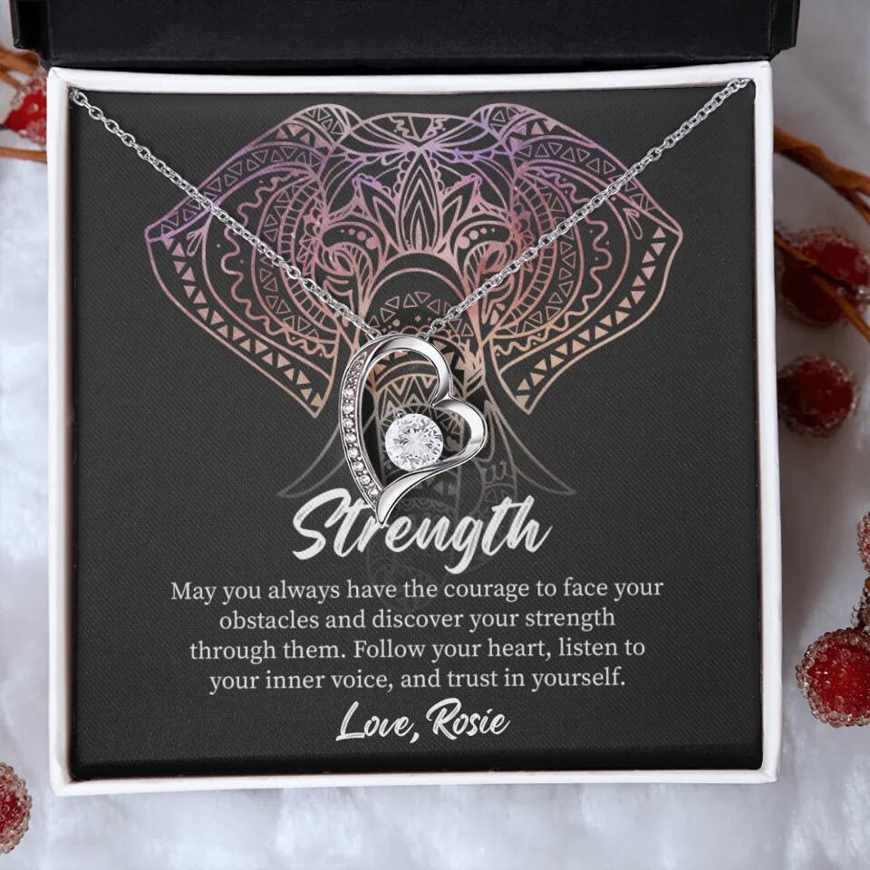 Personalized Valentine Gifts - Strength Follow Your Heart Personalized Necklace Gifts For Her - Image 30