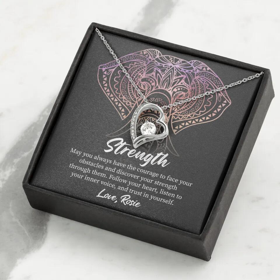 Personalized Valentine Gifts - Strength Follow Your Heart Personalized Necklace Gifts For Her - Image 31
