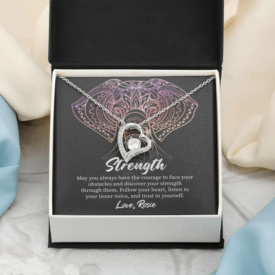 Personalized Valentine Gifts - Strength Follow Your Heart Personalized Necklace Gifts For Her - Image 32