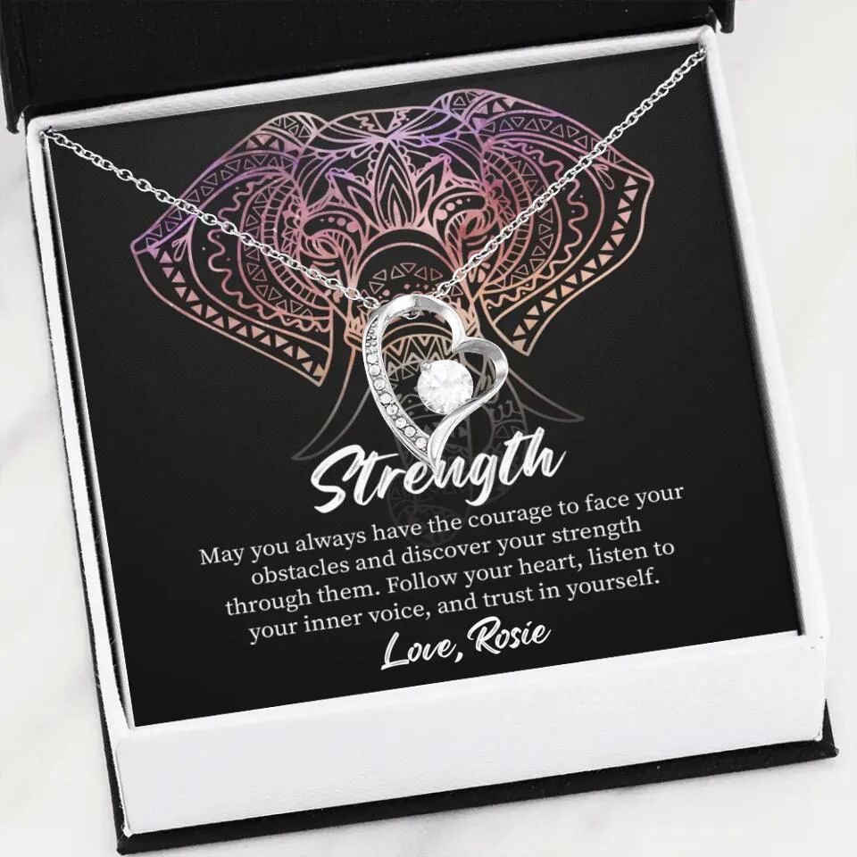 Personalized Valentine Gifts - Strength Follow Your Heart Personalized Necklace Gifts For Her - Image 33