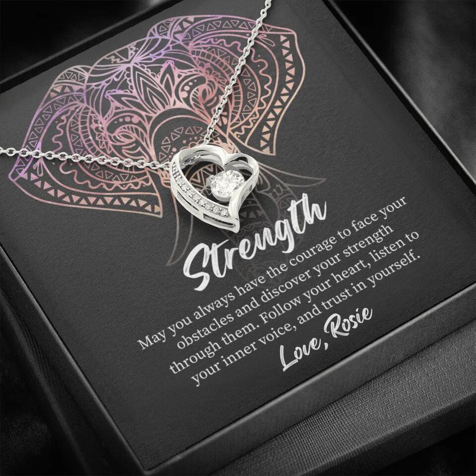 Personalized Valentine Gifts - Strength Follow Your Heart Personalized Necklace Gifts For Her - Image 35