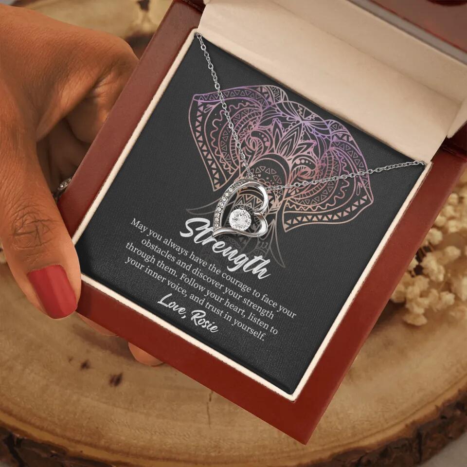 Personalized Valentine Gifts - Strength Follow Your Heart Personalized Necklace Gifts For Her - Image 36