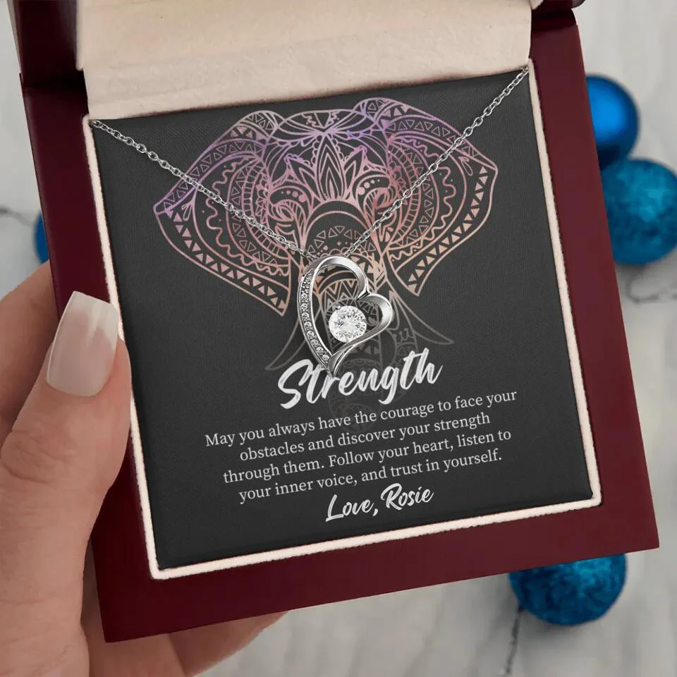 Personalized Valentine Gifts - Strength Follow Your Heart Personalized Necklace Gifts For Her - Image 37