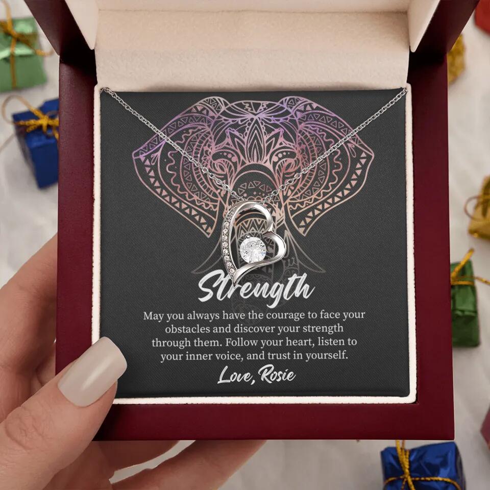Personalized Valentine Gifts - Strength Follow Your Heart Personalized Necklace Gifts For Her - Image 38