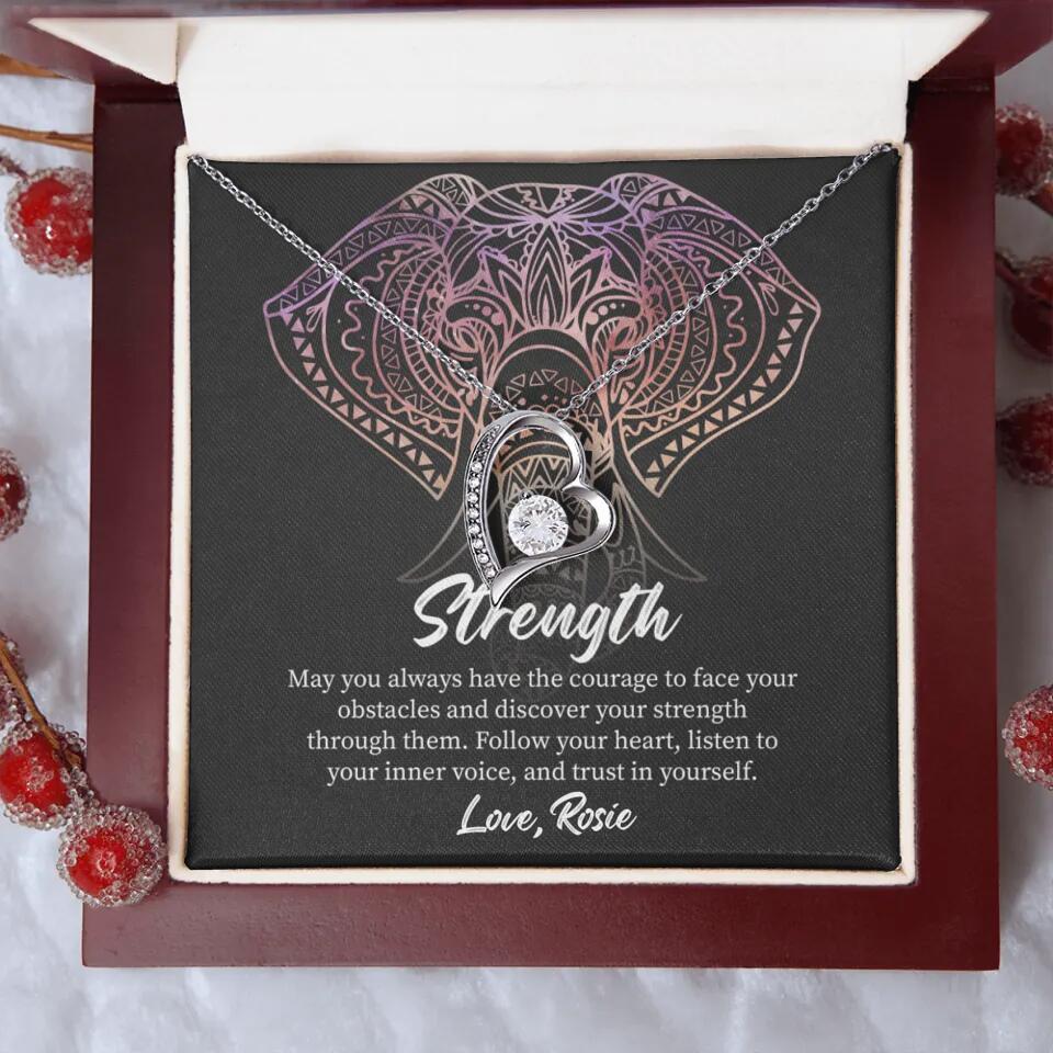Personalized Valentine Gifts - Strength Follow Your Heart Personalized Necklace Gifts For Her - Image 39