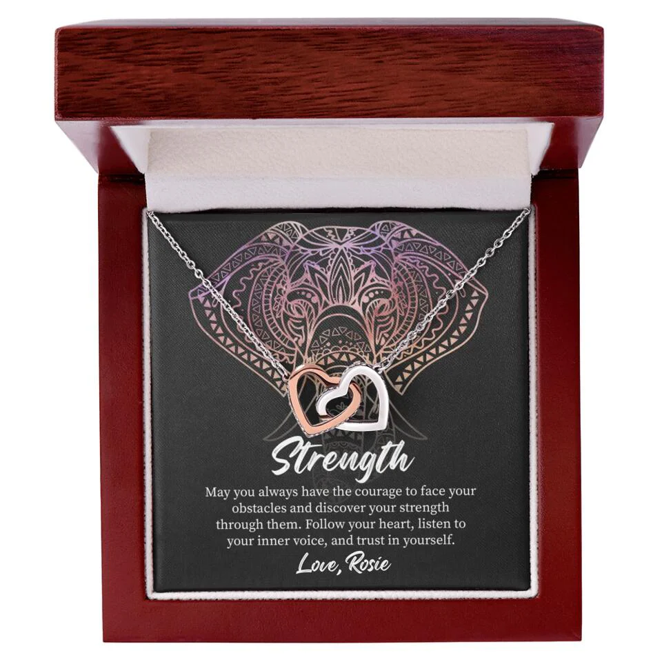 Personalized Valentine Gifts - Strength Follow Your Heart Personalized Necklace Gifts For Her - Image 4