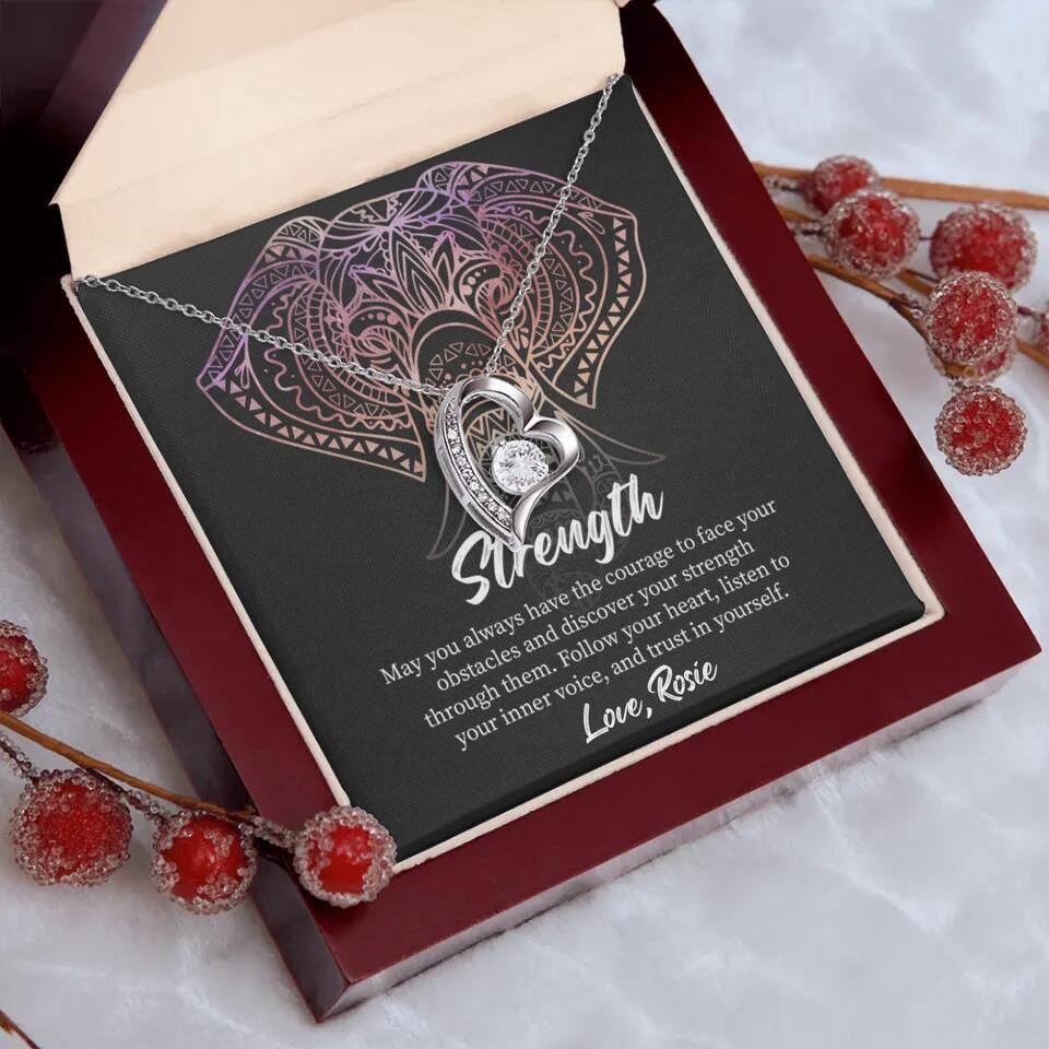 Personalized Valentine Gifts - Strength Follow Your Heart Personalized Necklace Gifts For Her - Image 40