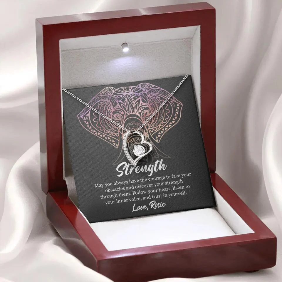 Personalized Valentine Gifts - Strength Follow Your Heart Personalized Necklace Gifts For Her - Image 41