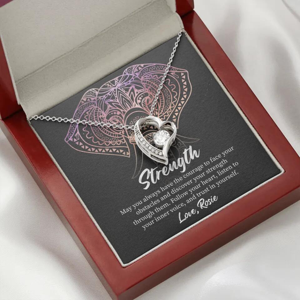Personalized Valentine Gifts - Strength Follow Your Heart Personalized Necklace Gifts For Her - Image 42