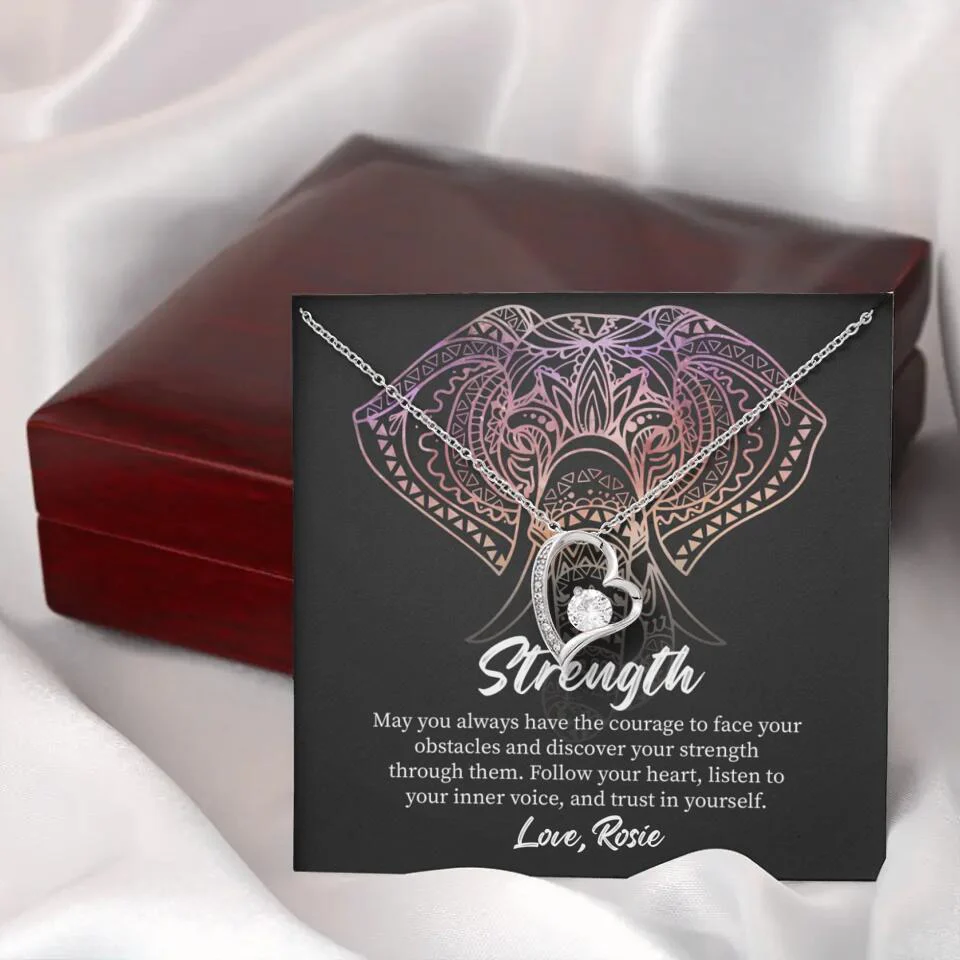 Personalized Valentine Gifts - Strength Follow Your Heart Personalized Necklace Gifts For Her - Image 43