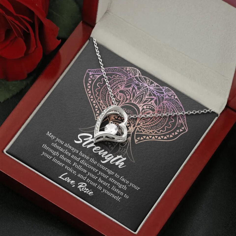 Personalized Valentine Gifts - Strength Follow Your Heart Personalized Necklace Gifts For Her - Image 44
