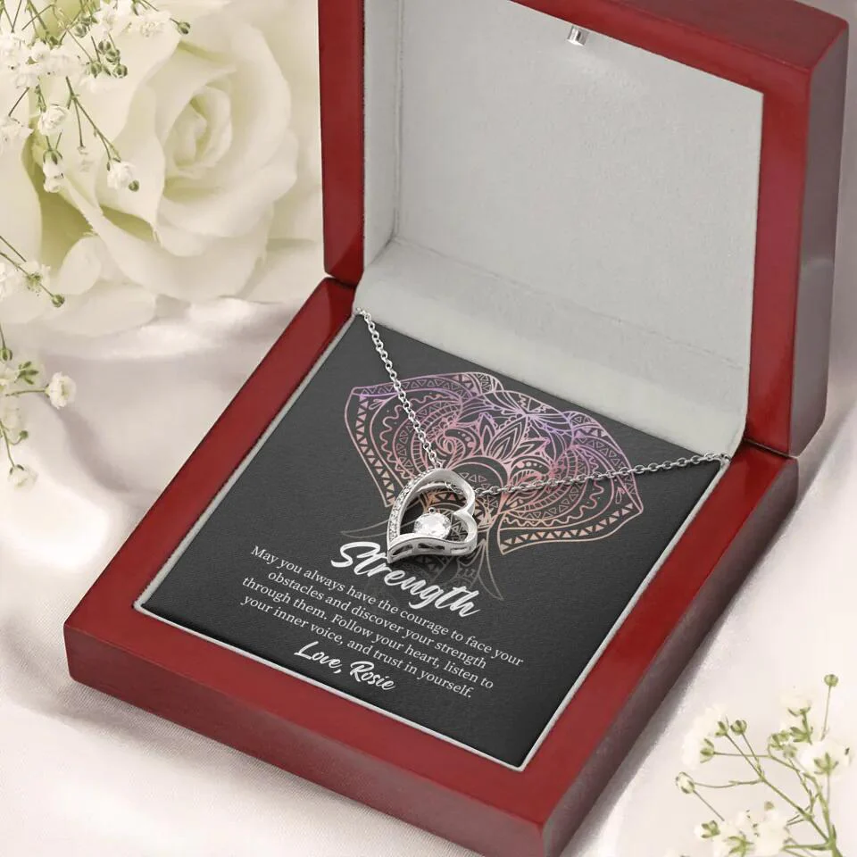 Personalized Valentine Gifts - Strength Follow Your Heart Personalized Necklace Gifts For Her - Image 45