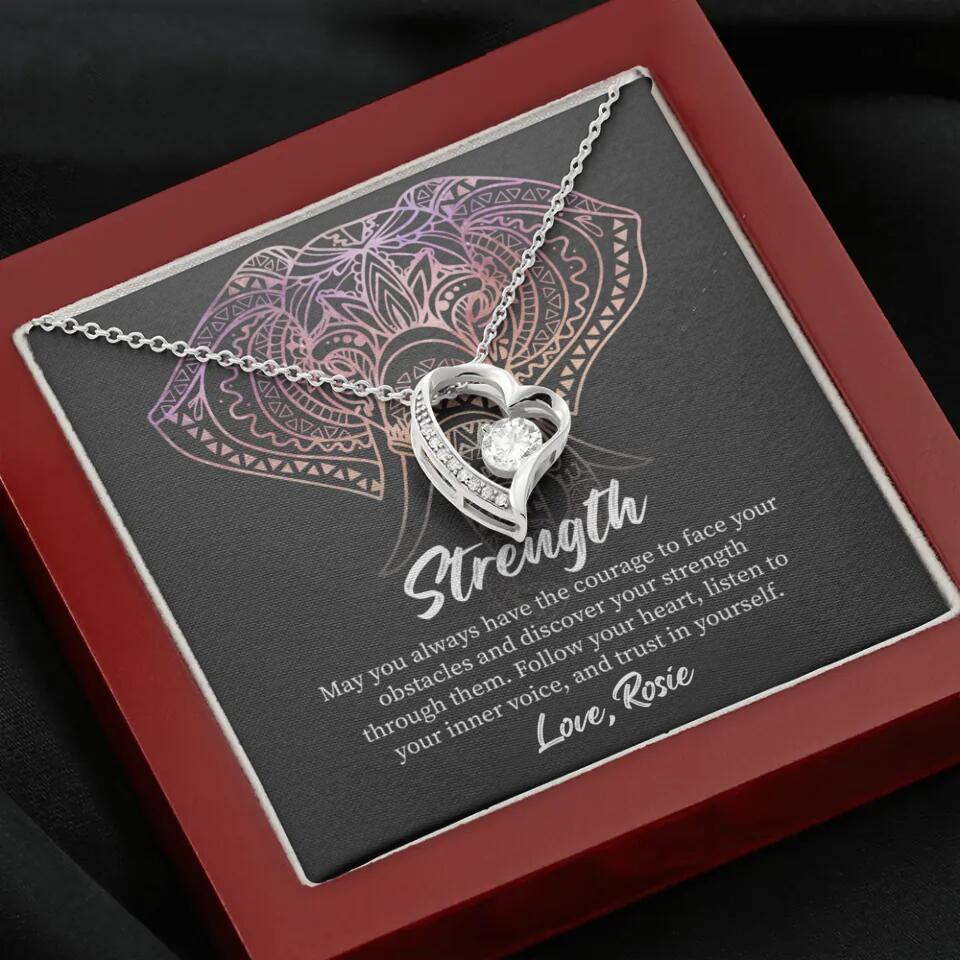 Personalized Valentine Gifts - Strength Follow Your Heart Personalized Necklace Gifts For Her - Image 46