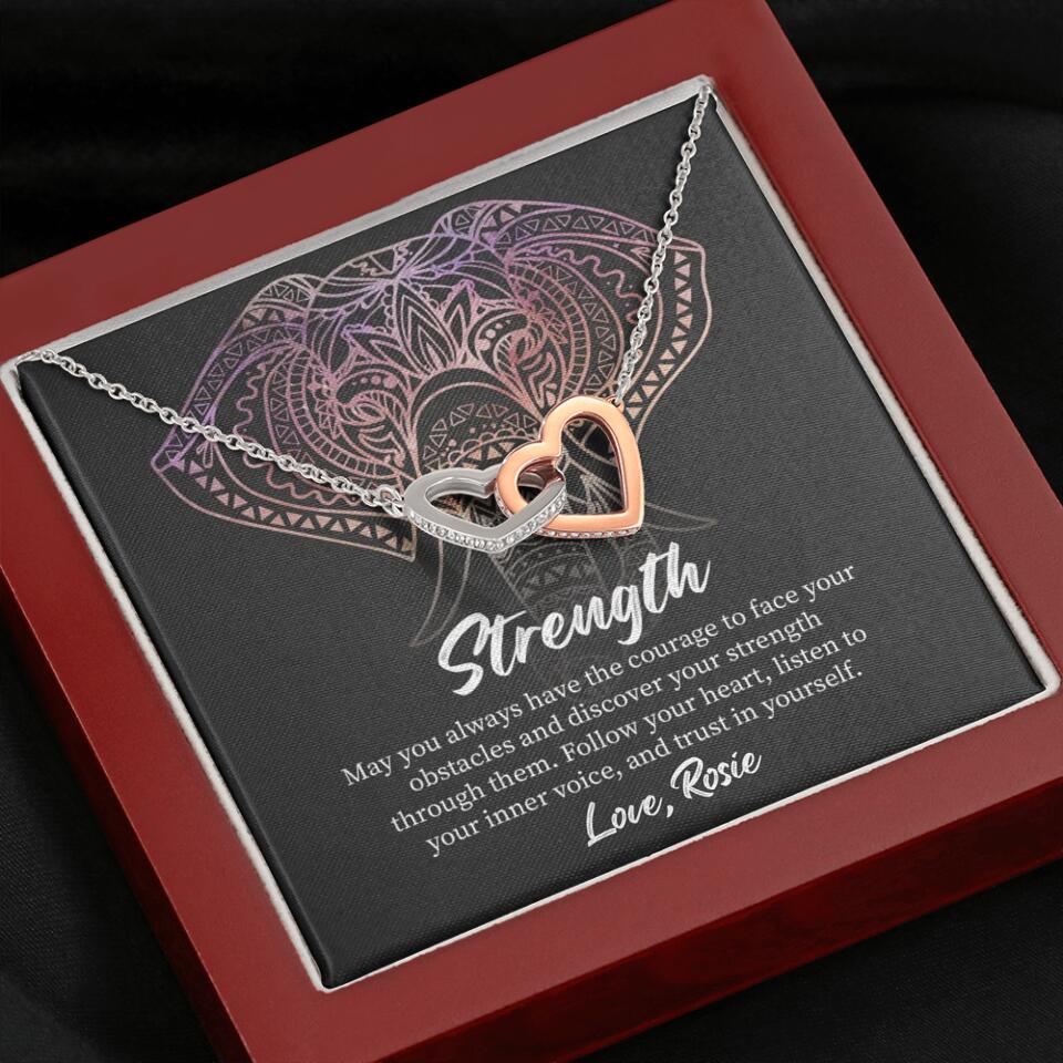 Personalized Valentine Gifts - Strength Follow Your Heart Personalized Necklace Gifts For Her - Image 5