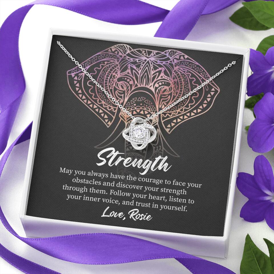 Personalized Valentine Gifts - Strength Follow Your Heart Personalized Necklace Gifts For Her - Image 6