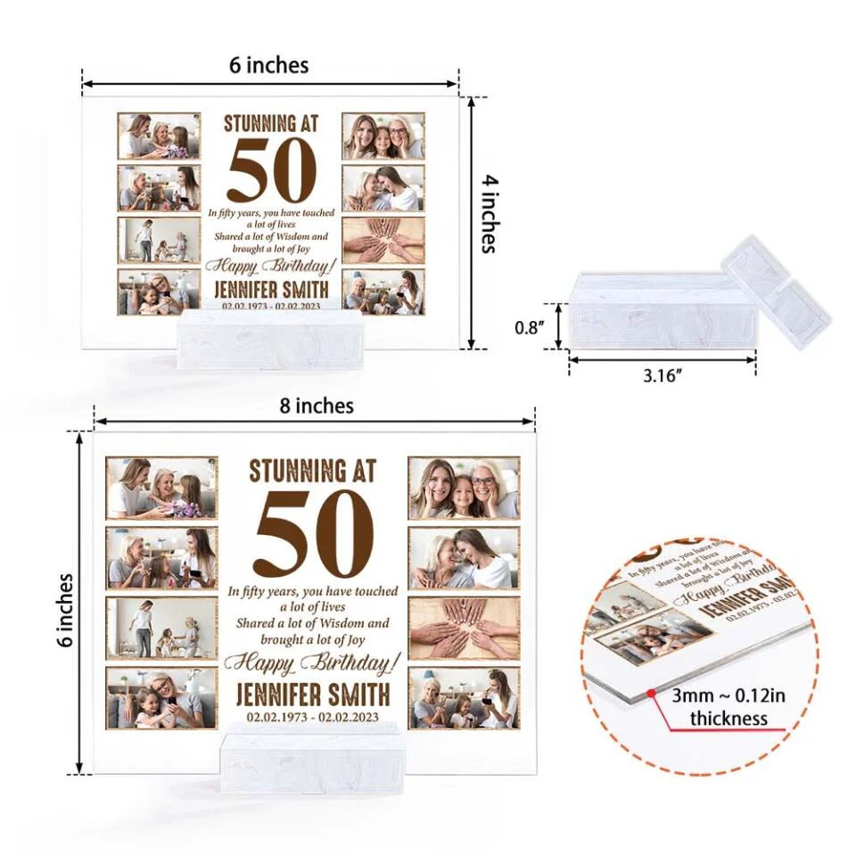 Stunning at 50 In Fifty Years You Have Touched a Lot of Lives - Personalized Acrylic Plaque - Image 5