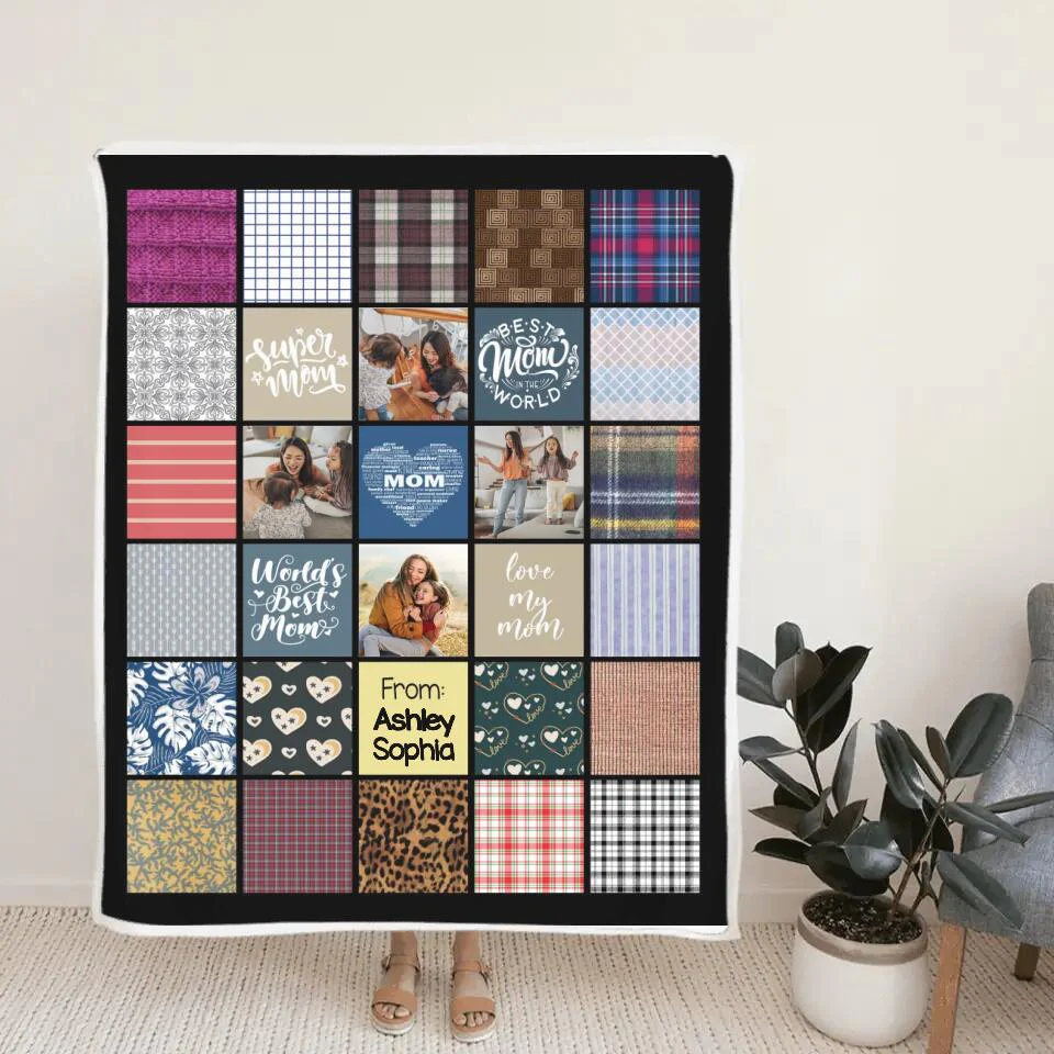 Super Mom Best Mom In The World Love My Mom - Custom Name And Upload Photo Blanket - Best Gift For Mom/Mother For Her On Anniversary - 303IHPNPBL324 - Image 3