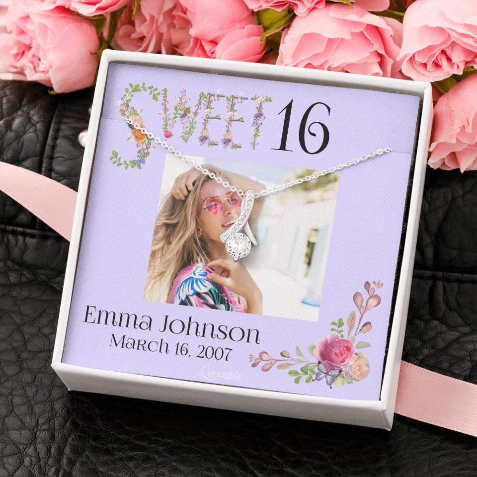 Sweet 16 - Personalized Necklace - Custom Name & Age - 16th Birthday Gift for Daughter - Image 15