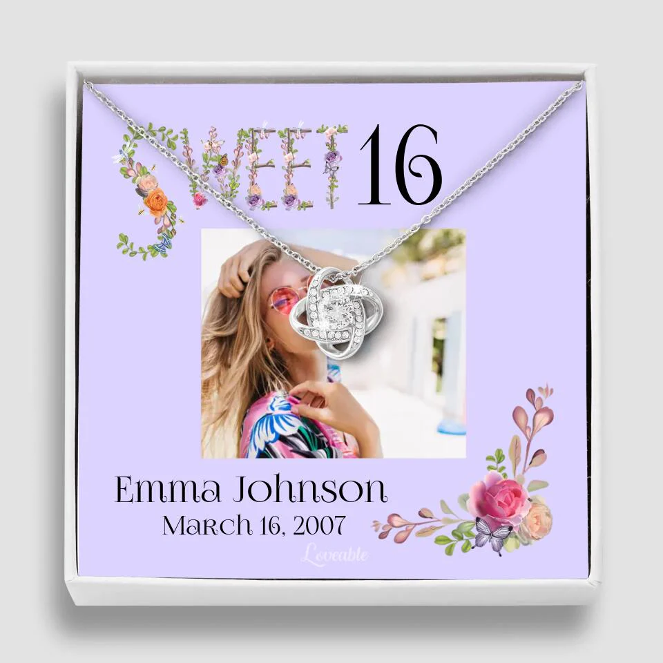 Sweet 16 - Personalized Necklace - Custom Name & Age - 16th Birthday Gift for Daughter - Image 2