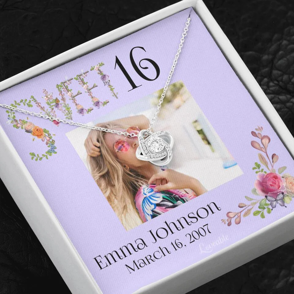 Sweet 16 - Personalized Necklace - Custom Name & Age - 16th Birthday Gift for Daughter - Image 3