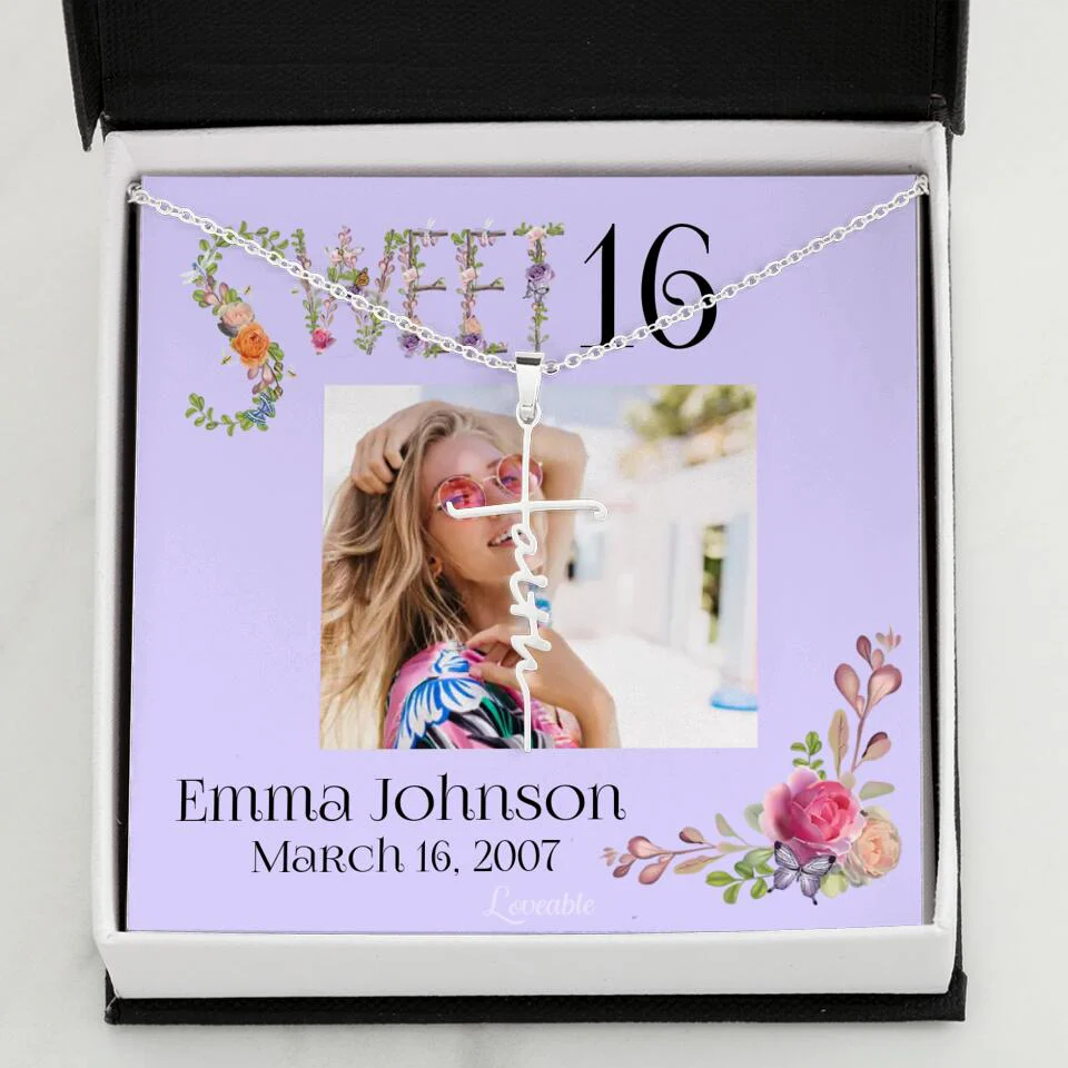 Sweet 16 - Personalized Necklace - Custom Name & Age - 16th Birthday Gift for Daughter - Image 44