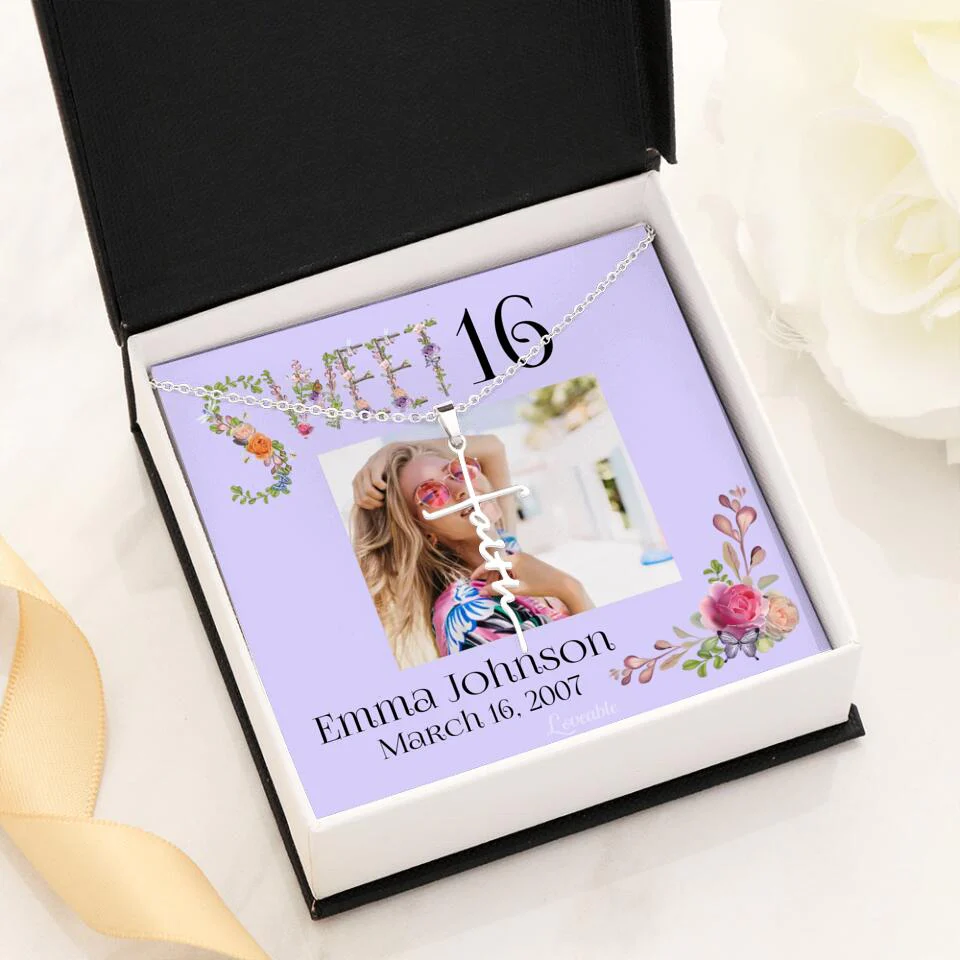 Sweet 16 - Personalized Necklace - Custom Name & Age - 16th Birthday Gift for Daughter - Image 45