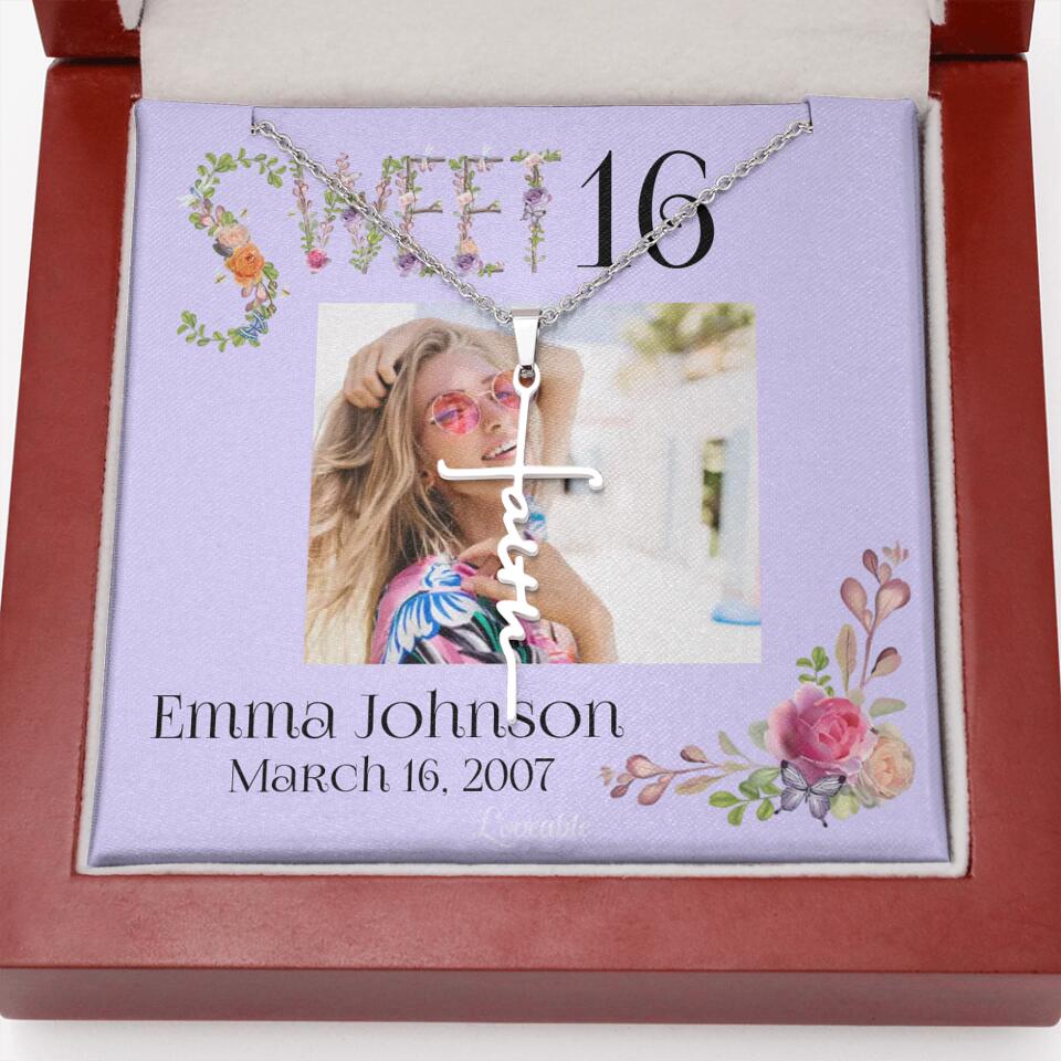 Sweet 16 - Personalized Necklace - Custom Name & Age - 16th Birthday Gift for Daughter - Image 47