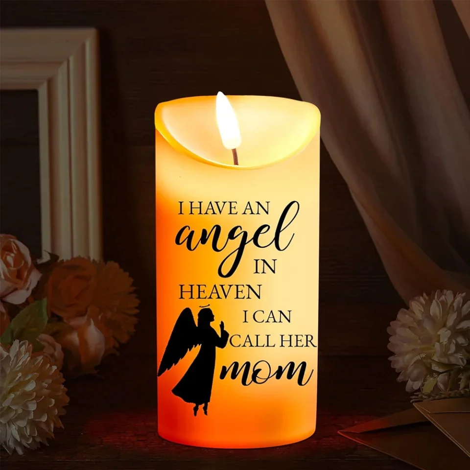Sympathy Gifts for Loss of Mother - LED Flameless Candles - Angel in Heaven - In Remembrance of My Mother - Bereavement Keepsake Candle for Loss of Loved Mom - Image 2