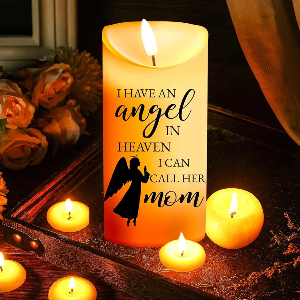 Sympathy Gifts for Loss of Mother - LED Flameless Candles - Angel in Heaven - In Remembrance of My Mother - Bereavement Keepsake Candle for Loss of Loved Mom - Image 3