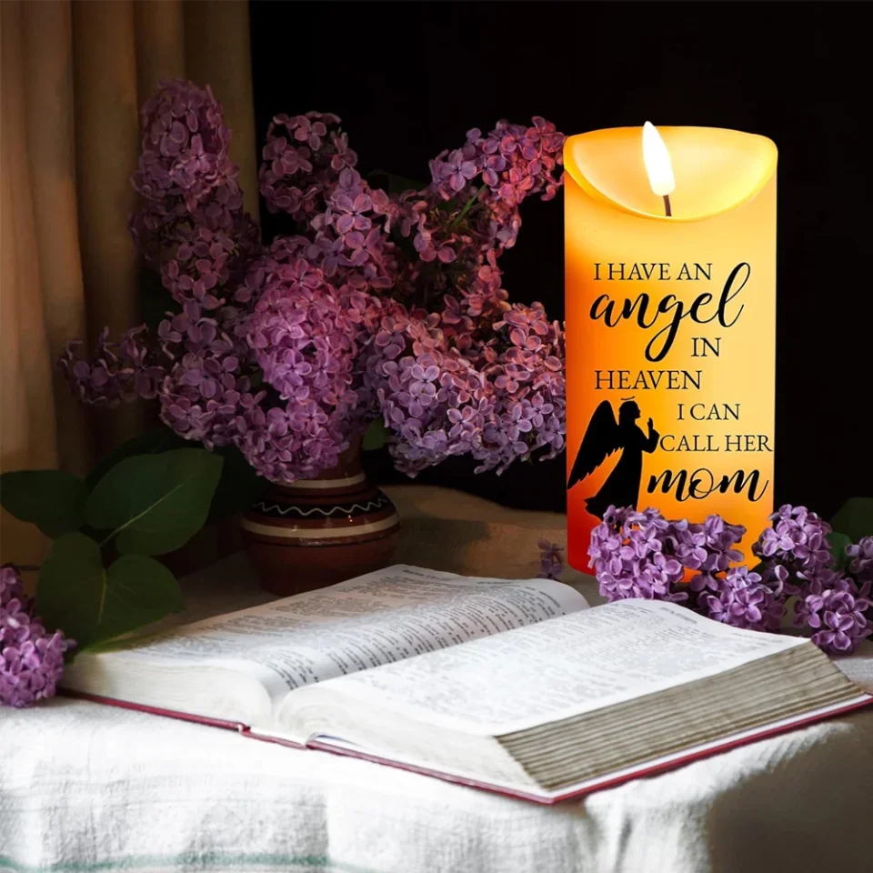 Sympathy Gifts for Loss of Mother - LED Flameless Candles - Angel in Heaven - In Remembrance of My Mother - Bereavement Keepsake Candle for Loss of Loved Mom - Image 6