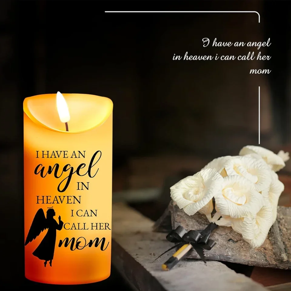 Sympathy Gifts for Loss of Mother - LED Flameless Candles - Angel in Heaven - In Remembrance of My Mother - Bereavement Keepsake Candle for Loss of Loved Mom - Image 7