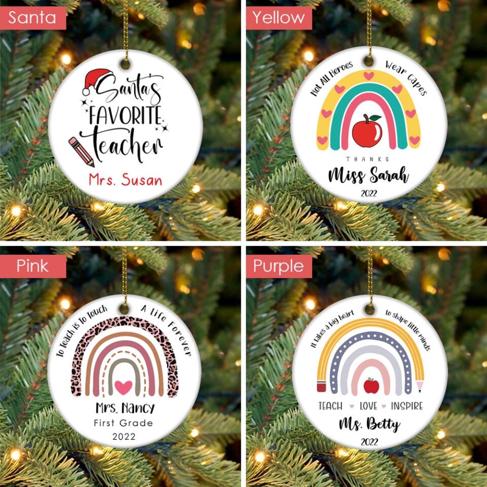 Teach Love Inspire Custom Ornament Appreciation Gift For Teacher - Image 3