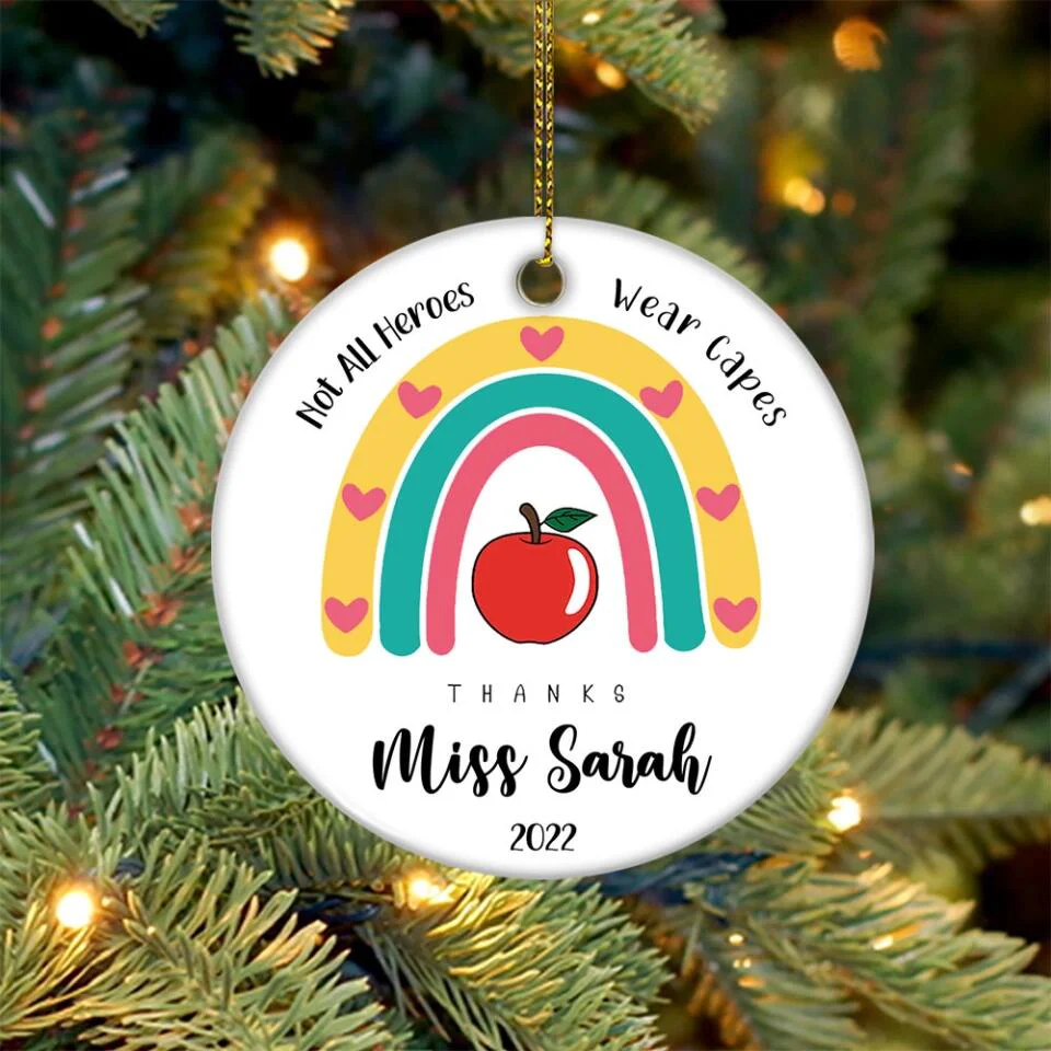 Teach Love Inspire Custom Ornament Appreciation Gift For Teacher - Image 4