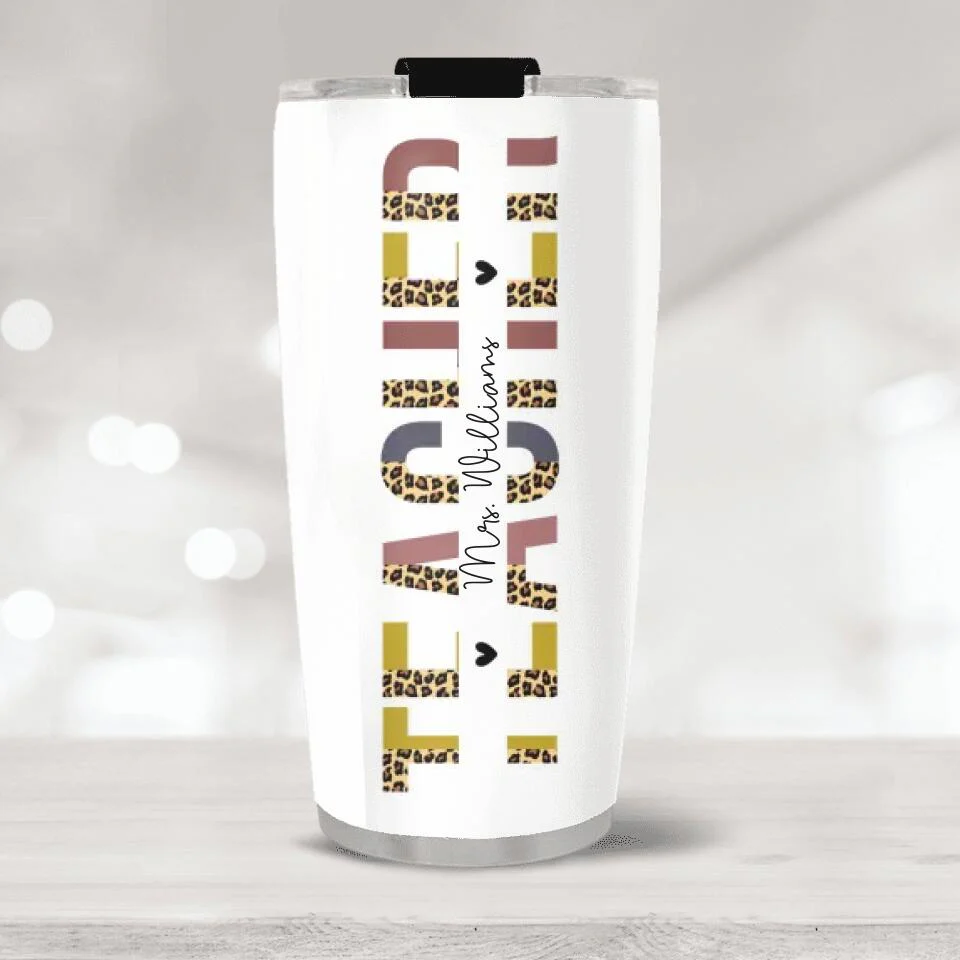 Teacher Leopard Skin - Stainless Steel Tumbler - Gift For Tutor Coach Professor